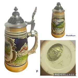 Handmade & Hand-painted German Beer Stein Zell a See Town In Austria